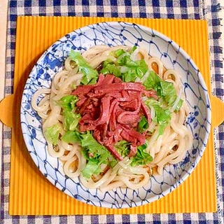 ローストビーフのサラダうどん♪